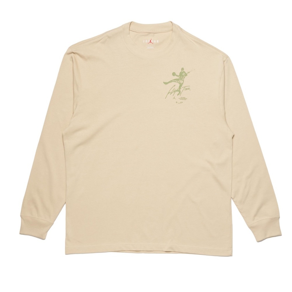 Air Jordan Men’s Flight Heritage 85 Long Sleeve Crewneck Beige/Green S